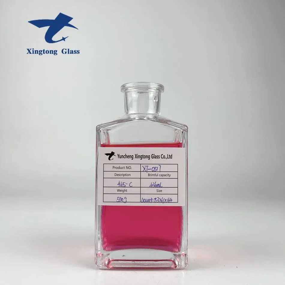 425ml Square Glass Bottle
